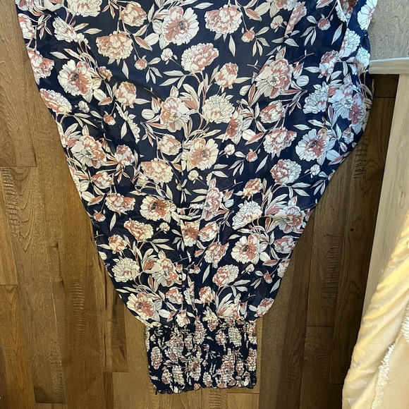 VENUS Floral High Low Dress - Blue and Cream - Picture 2 of 8